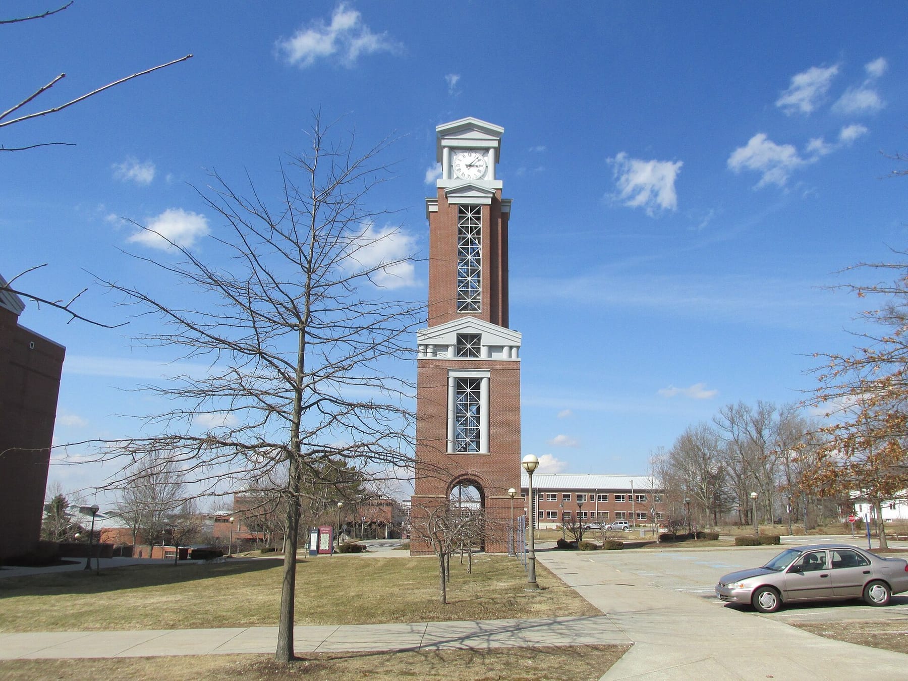 Foster Clock Tower at Eastern Connecticut State University, Willimantic CT (photograph from the Wikimedia Commons category Eastern Connecticut State University)