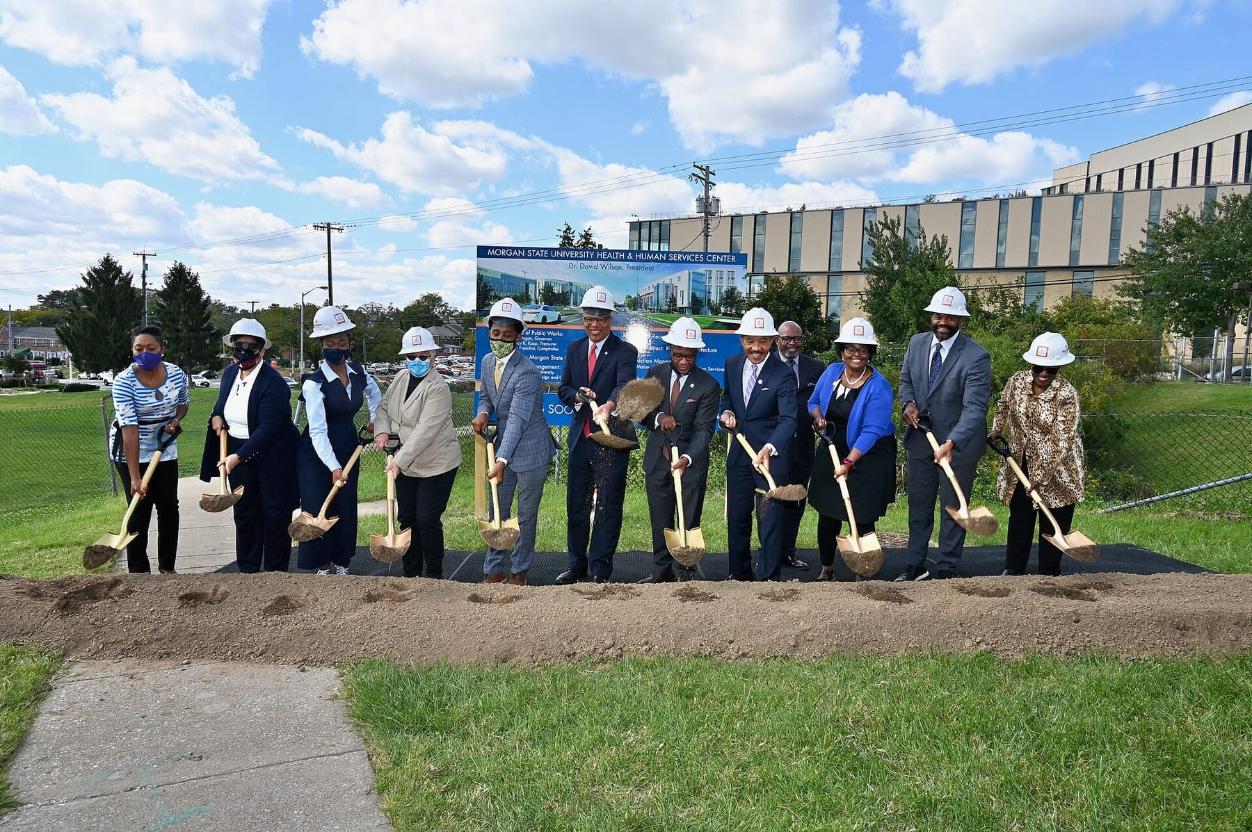 Morgan State Groundbreaking Health and Human Services Building (51537397980) (photograph from the Wikimedia Commons category Morgan State University)